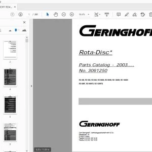 GERINGHOFF RD400 RD500 RD600 RD800B RD900B RD1200B RD1800B RD600F RD800FB RD1200FB Parts Manual 2003 - PDF