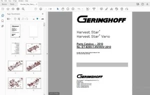 Geringhoff HV 480, HV 540, HV 600, HV 630, HV 660, HV 720, HVV 540, HVV 600, HVV 660 Parts Manual 2010 - PDF