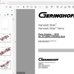 Geringhoff HV 480, HV 540, HV 600, HV 630, HV 660, HV 720, HVV 540, HVV 600, HVV 660 Parts Manual 2010 - PDF