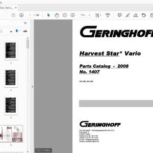 Geringhoff Harvest Star Vario HVV 600, HVV 660 Parts Manual 2008 - PDF