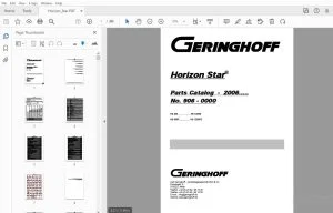Geringhoff Horizon Star HS 400, HS 1200B, HS 600F, HS 1200FB Parts Manual 2006 - PDF