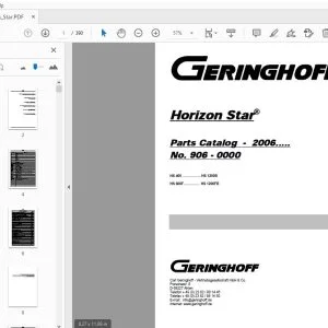 Geringhoff Horizon Star HS 400, HS 1200B, HS 600F, HS 1200FB Parts Manual 2006 - PDF