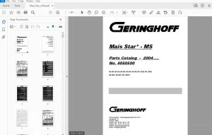 Geringhoff MS 400, MS 500, MS 600, MS 800, MS 900, MS 1200B, MS 1800B, MS 600F, MS 800F, MS 1200FB Parts Manual 2004 - PDF