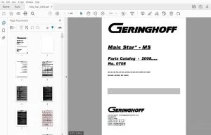 Geringhoff MS 400 MS 500 MS 600 MS 800 MS 900 MS 1200B MS 1800B MS 600F MS 800F MS 1200FB Parts Manual 2008 - PDF