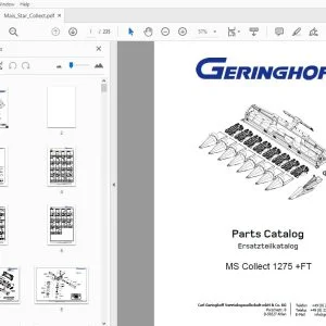 Geringhoff MS Collect 1275 +FT Parts Manual - PDF DOWNLOAD