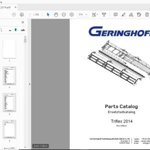 Geringhoff New Holland Triflex Parts Manual 2014 - PDF DOWNLOAD