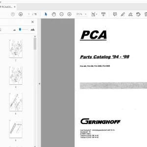 Geringhoff PCA400, PCA500, PCA600B, PCA800B  Parts Manual 1994-1998 - PDF