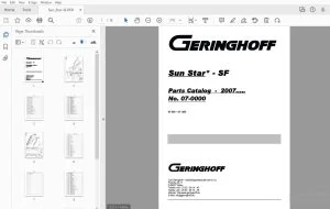 Geringhoff SF 800 SF 1200 Parts Manual 2007 - PDF