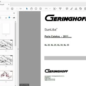 Geringhoff SL20, SL25, SL30, SL35 Parts Manual 2011 - PDF DOWNLOAD