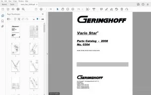 Geringhoff VS 485 VS 550 VS 610 VS 670 VS 760 VS 910 Parts Manual 2008 - PDF