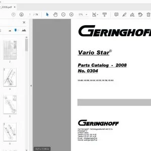 Geringhoff VS 485 VS 550 VS 610 VS 670 VS 760 VS 910 Parts Manual 2008 - PDF