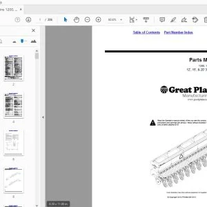 Great Plains 1200, 1500, & 2000 12', 15', & 20' 3-Point Drill 1994+ Parts Manual - PDF