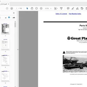 Great Plains NTA3010 & NTA3510 No-Till Air Drill Implement Parts Manual - PDF