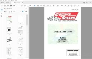 Gregoire & Besson BODIES SKIMMERS EQUIPMENTS PARTS MANUAL - PDF DOWNLOAD