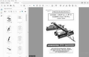 Gregoire & Besson COVER — CROP en V GAMME Class' VR Pro PIECES DE RECHANGE Juillet 2008 - PDF
