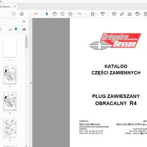 Gregoire & Besson OBRACALNY R4 PŁUG ZAWIESZANY KATALOG CZĘŚCI ZAMIENNYCH - PDF DOWNLOAD