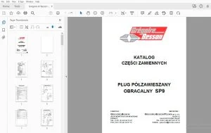 Gregoire & Besson PŁUG PÓŁZAWIESZANY OBRACALNY SP9 KATALOG CZĘŚCI ZAMIENNYCH - PDF