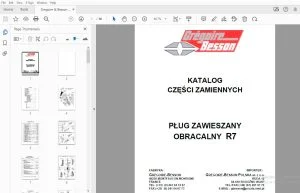 Gregoire & Besson PŁUG ZAWIESZANY OBRACALNY R7 KATALOG CZĘŚCI ZAMIENNYCH - PDF
