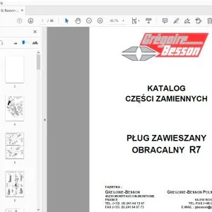 Gregoire & Besson PŁUG ZAWIESZANY OBRACALNY R7 KATALOG CZĘŚCI ZAMIENNYCH - PDF