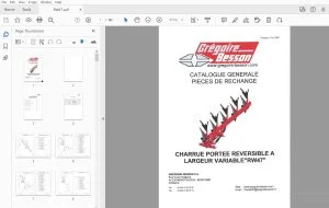 Gregoire & Besson RW47 CHARRUE PORTEE REVERSIBLE A LARGEUR VARIABLE CATALOGUE GENERALE PIECES DE RECHANGE - PDF