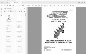Gregoire & Besson RW7 MOUNTED REVERSIBLE PLOUGH & HYDRAULIC VARY WIDTH PARTS MANUAL - PDF