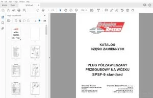 Gregoire & Besson SPSF-9 standard PŁUG PÓŁZAWIESZANY PRZEGUBOWY NA WÓZKU KATALOG CZĘŚCI ZAMIENNYCH - PDF