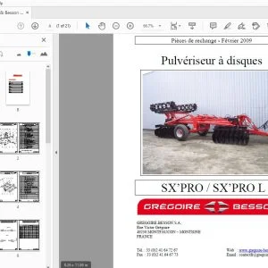 Gregoire & Besson SX’PRO  SX’PRO L Pulvériseur à disques Pièces de rechange - PDF