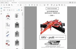 Gregoire & Besson XRV — profil + ADDITIF XRV profil 2 AUTOPORTEUR REPLIAGE VERTICAL PIECES DE RECHANGE - PDF