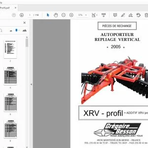 Gregoire & Besson XRV — profil + ADDITIF XRV profil 2 AUTOPORTEUR REPLIAGE VERTICAL PIECES DE RECHANGE - PDF