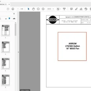 HARDI ARROW 270/400 Gallon 16 MAXI Fan PARTS MANUAL - PDF DOWNLOAD