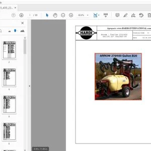 HARDI ARROW 270/400 Gallon B20 PARTS MANUAL - PDF DOWNLOAD
