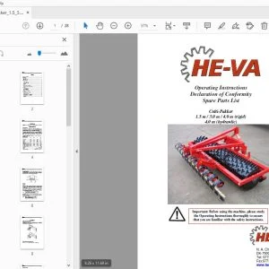 HE-VA Culti-Pakker 1.5 m 3.0 m 4.0 m (rigid) 4.0 m (hydraulic) Operation & Parts Manual - PDF