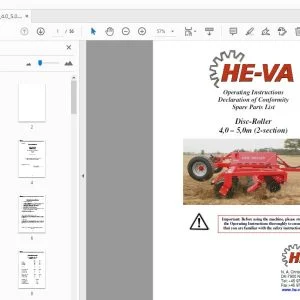 HE-VA Disc-Roller 4,0 5,0m (2-section) Operation & Parts Manual - PDF DOWNLOAD
