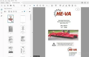 HE-VA Disc-Roller 6,3–8,0m Operation & Parts Manual - PDF DOWNLOAD