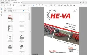 HE-VA Euro-Tiller Operation & Parts Manual - PDF DOWNLOAD