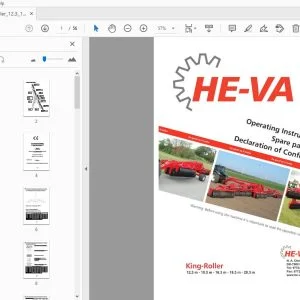 HE-VA King-Roller 12.3m 15.3m 16.3m 18.3m 20.3m Operation & Parts Manual - PDF