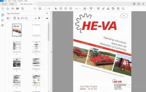 HE-VA Sub-Tiller Trailed 5.0, 6.0, 7.0M Operation & Parts Manual - PDF