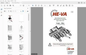 HE-VA Triple Tiller 4–5 m hydraulic folding Operation & Parts Manual - PDF