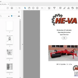 HE-VA Vip-Roller 3.3-4.5 m Operation & Parts Manual - PDF DOWNLOAD