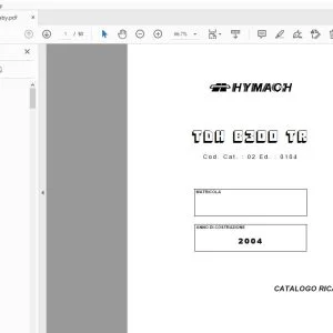 HYMACH TDH B300 TR CATALOGO RICAMBI - PDF DOWNLOAD