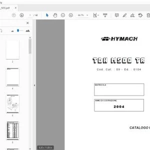 HYMACH TDH M500 TR CATALOGO RICAMBI - PDF DOWNLOAD
