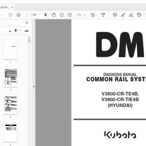 HYUNDAI KUBOTA V3800-CR-TE4B, V3800-CR-TIE4B COMMON RAIL SYSTEM DIAGNOSIS MANUAL - PDF