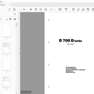 Hanomag Terex D 700 D turbo Parts Manual - PDF DOWNLOAD
