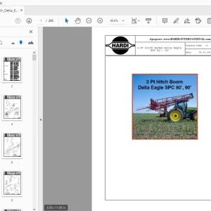 Hardi 3 Pt Hitch Boom Delta Eagle SPC 80', 90' Parts Manual - PDF DOWNLOAD