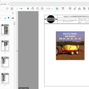 Hardi ESC/TL/TR/HC 500 Gallin MB 35',40',42,'45',50' Parts Manual - PDF