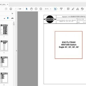 Hardi ESC/TL/TR/HC 800/1000 Gallon Eagle 45',50',60',66' Parts Manual - PDF DOWNLOAD