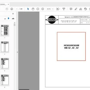 Hardi HC650 HC650M MB 42', 45', 50' Parts Manual - PDF DOWNLOAD
