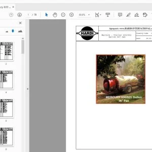 Hardi Mercury 600/925 Gallon 36 Fan Parts Manual - PDF DOWNLOAD