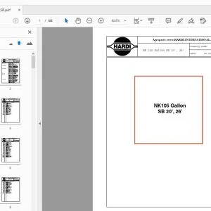 Hardi NK105 Gallon SB 20', 26' Parts Manual - PDF DOWNLOAD
