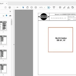 Hardi NL210 Gallon SB 26', 33' Parts Manual - PDF DOWNLOAD